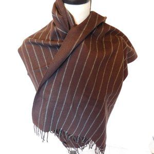 TIFFANY & CO 100% CASHMERE MADE IN ITALY PINSTRIPE WRAP BLANKET SCARF